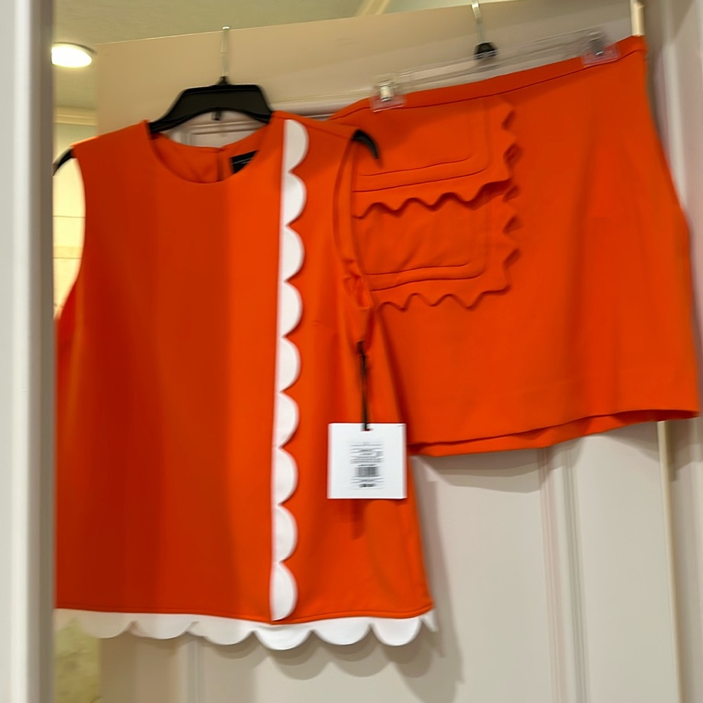 Victoria Beckham for Target Orange and White Skirt Set